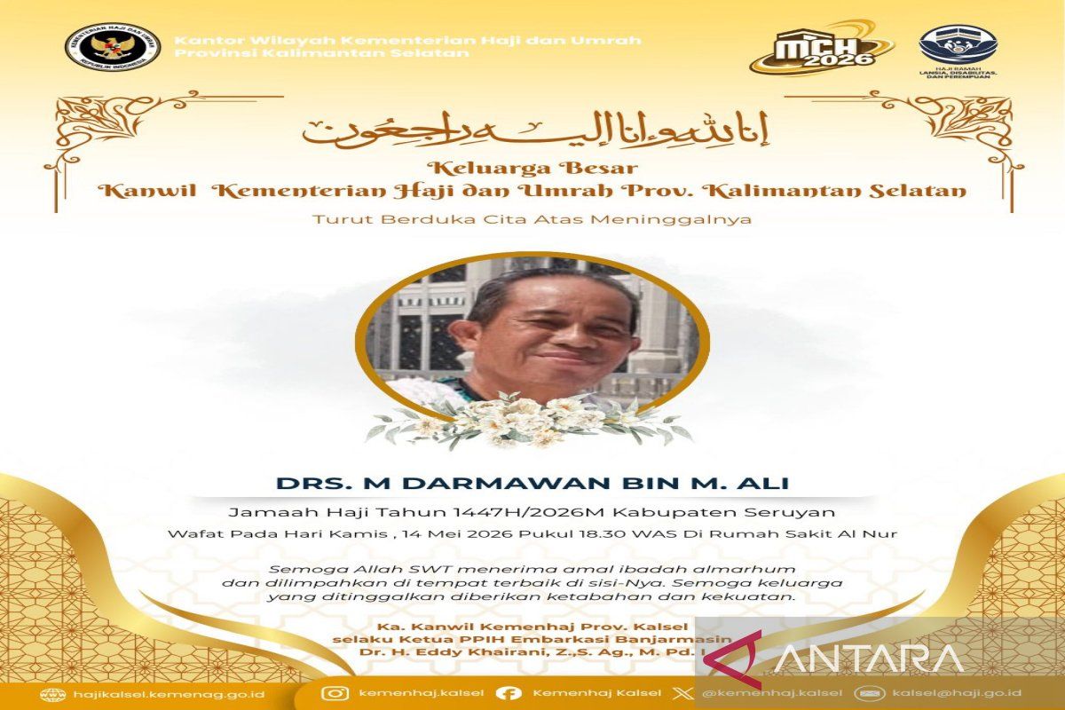 One pilgrim from the Banjarmasin embarkation point dies in the Holy Land