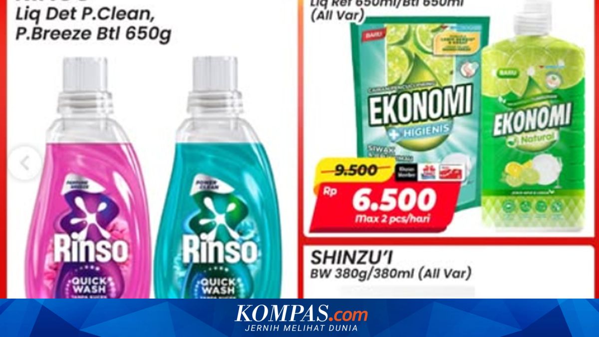 Alfamart Promo Today, Rinso Two Bottles for Rp 13,900