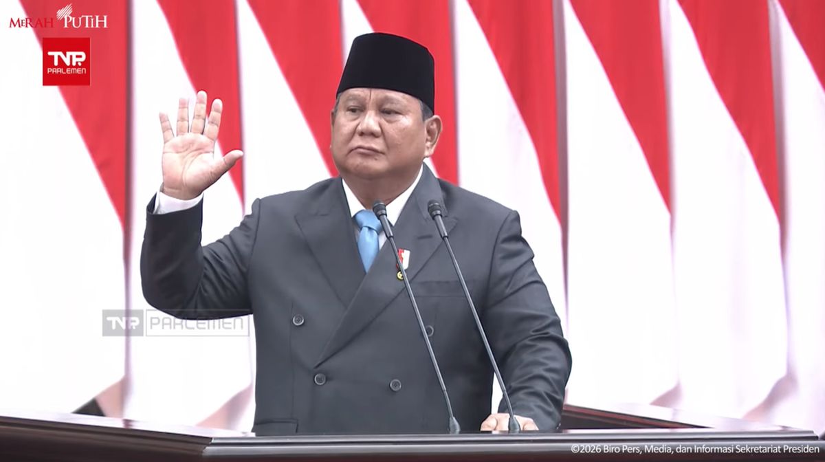 In the DPR, Prabowo says Indonesia's status was once placed below that of a dog