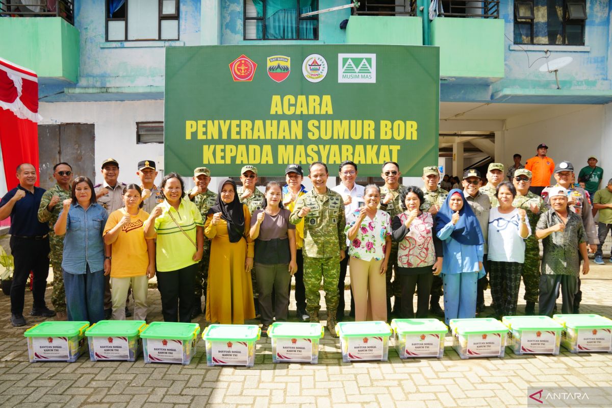 TNI Chief of General Staff provides borehole wells aid to disaster-hit residents in Central Tapanuli