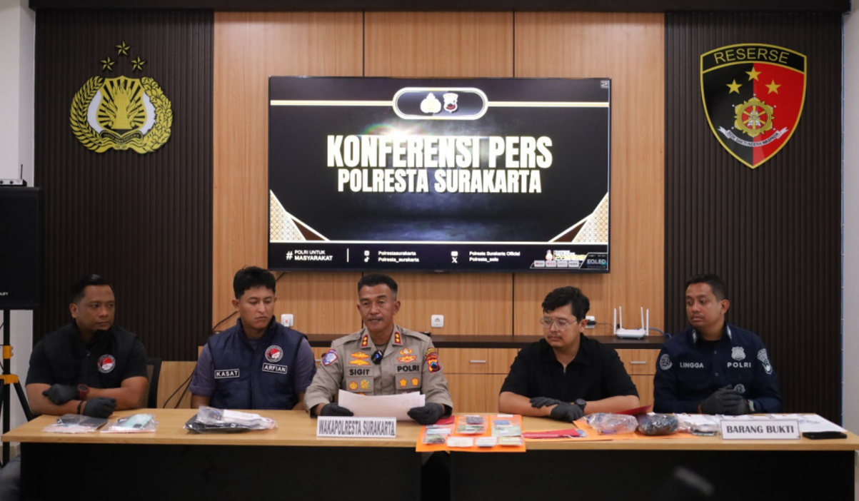 Surakarta Police Arrest 55 Suspects in Narcotics Case, 1.2 kg of Methamphetamine Seized