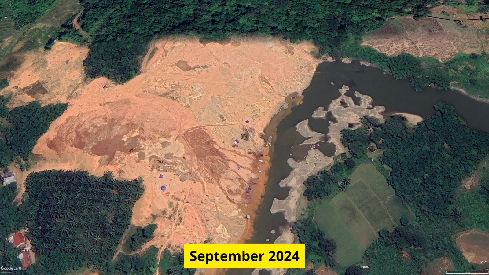 Satellite Imagery Reveals Landscape Destruction at Site of Nine Deaths in Illegal Gold Mine, Sijunjung