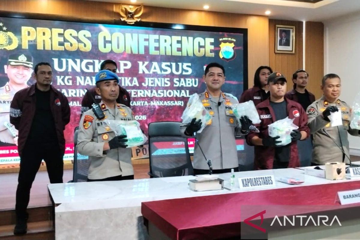 Jakarta-Makassar drug trafficking network busted, six kilograms of meth seized