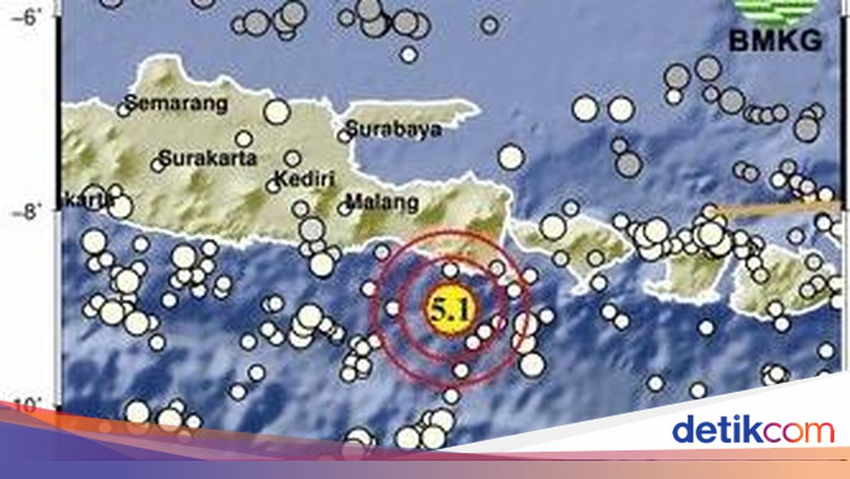 M5.1 Earthquake Strikes Southern Java, Tremors Felt in Denpasar