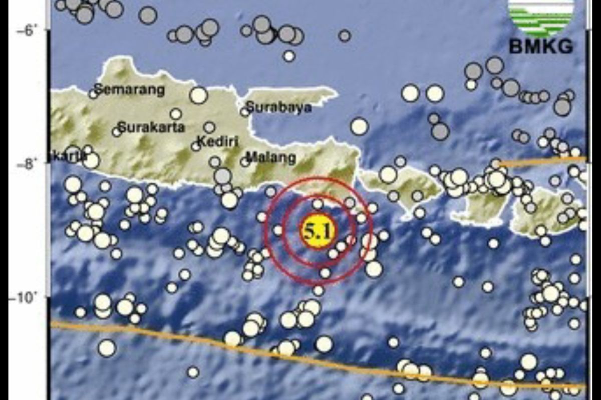 M5.1 earthquake strikes Jember Tuesday afternoon with no tsunami threat