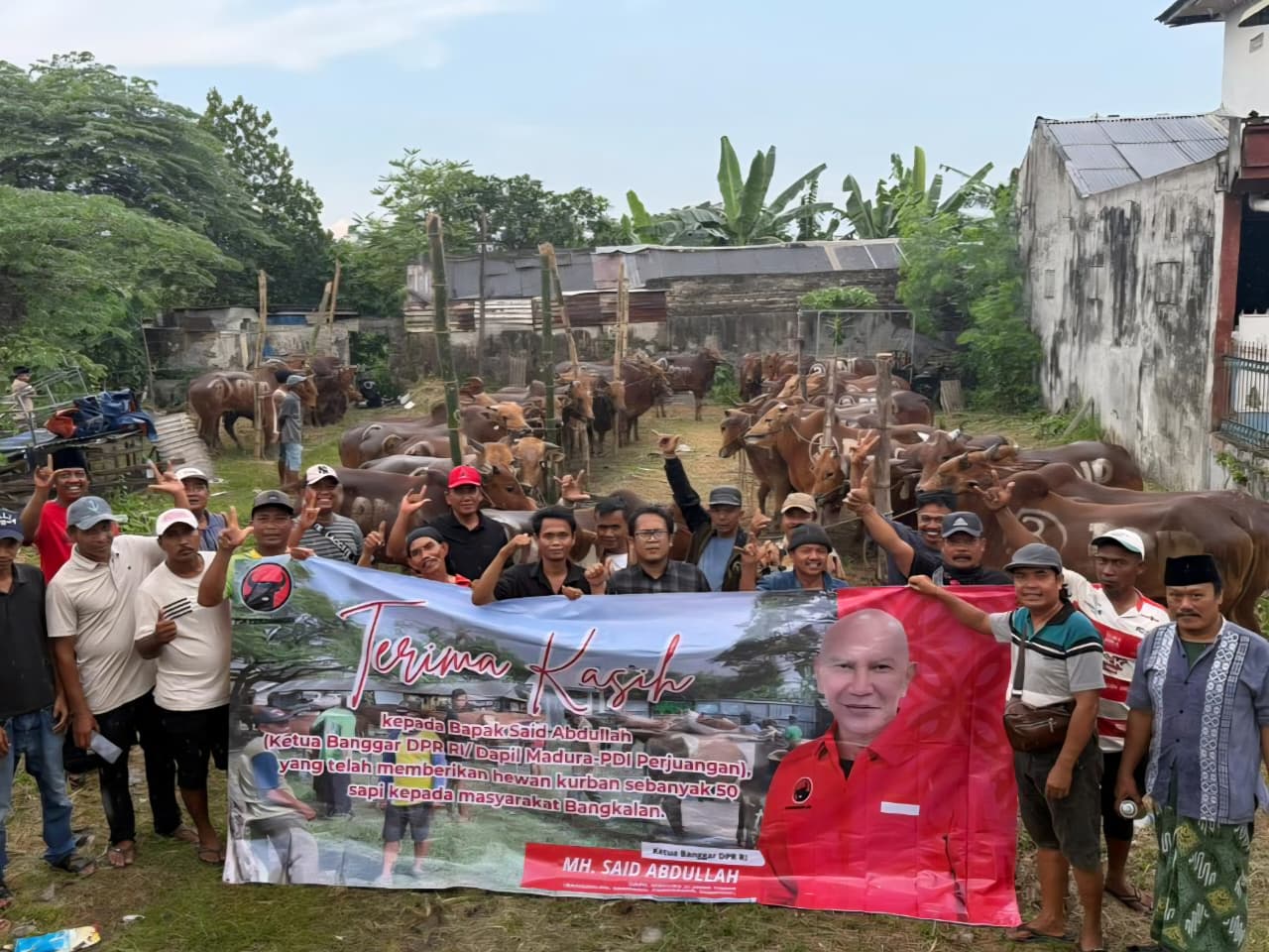 PDI Perjuangan East Java Distributes 485 Sacrificial Cows to Islamic Boarding Schools and Orphanages