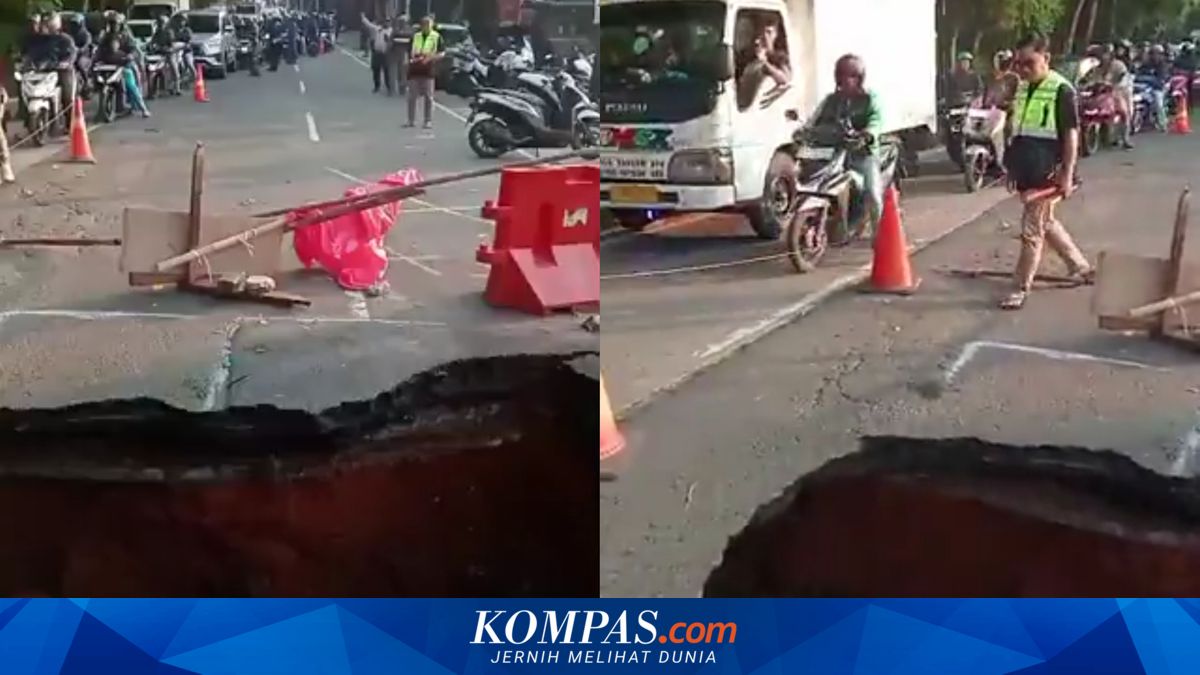 Lenteng Agung Traffic Congestion Due to Road Subsidence, Only One Lane Available