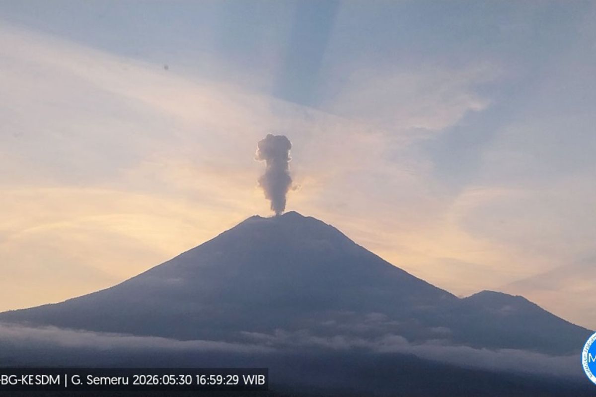 Mount Semeru erupts with 1km-high ash column above summit