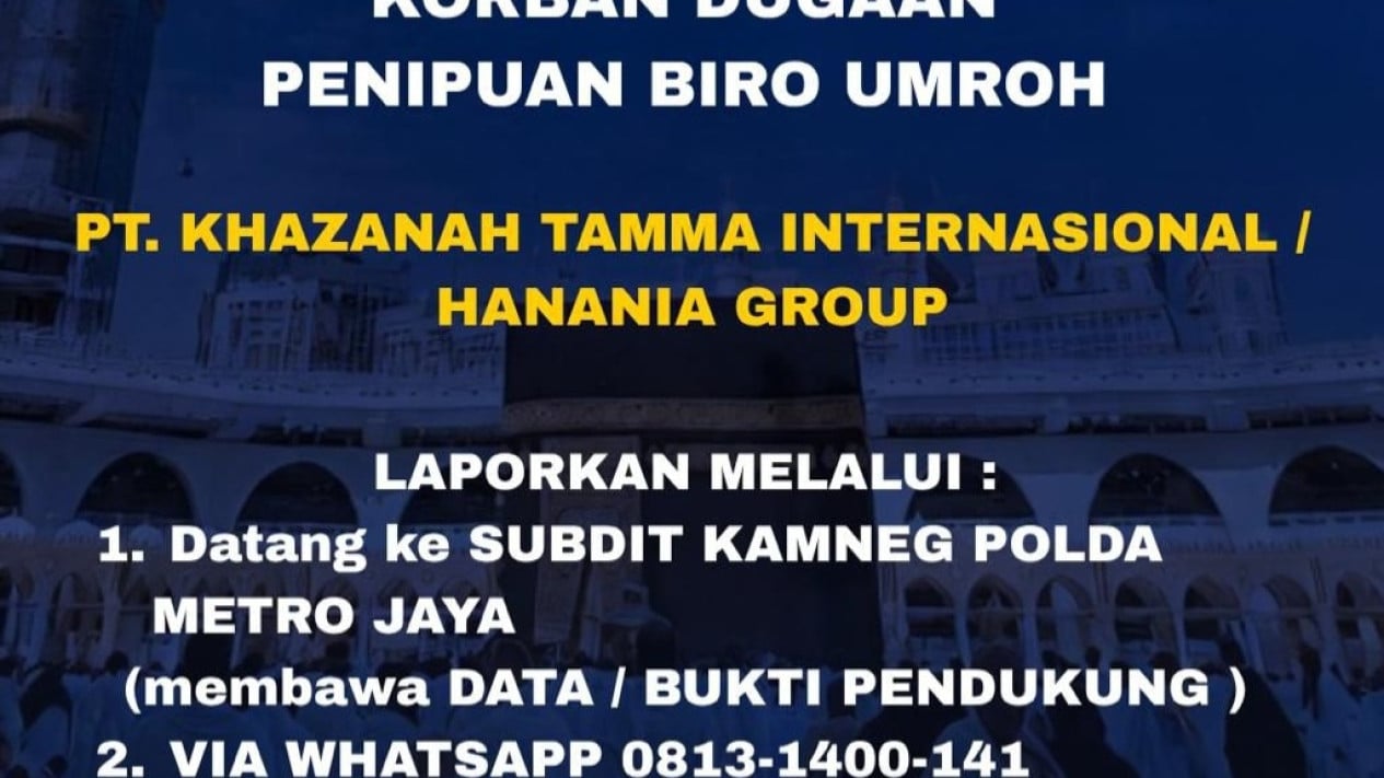Polda Metro Jaya Opens Complaint Desk, Urges Umrah Fraud Victims to Report Immediately
