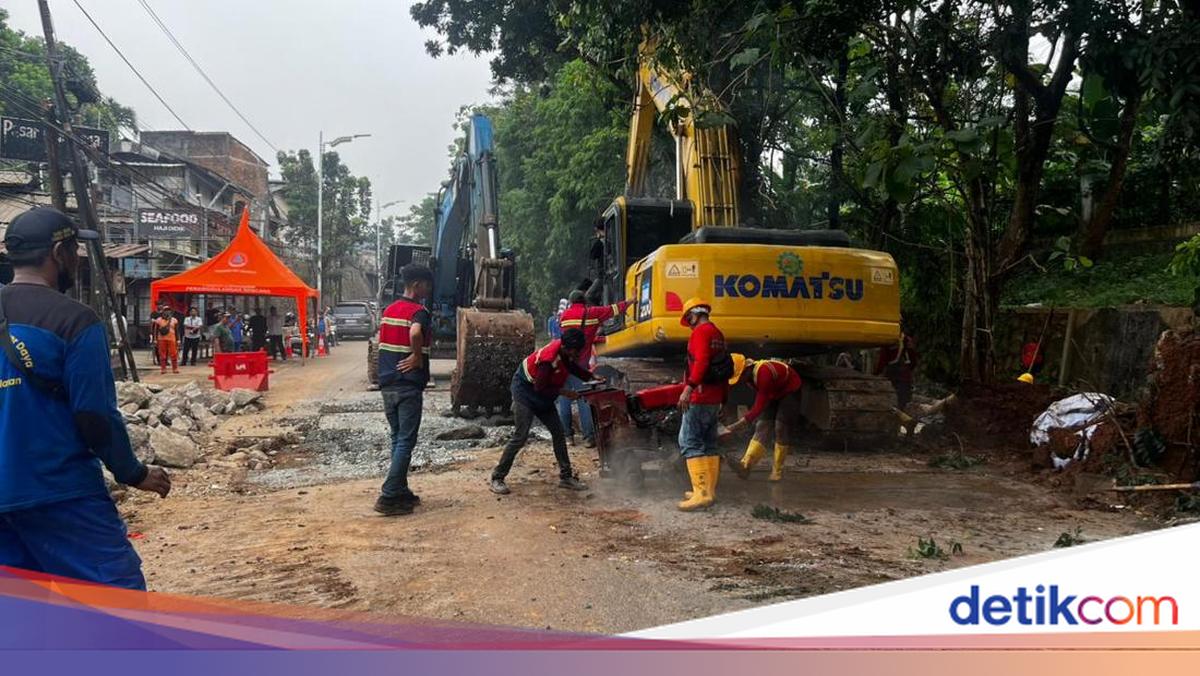 Lenteng Agung Road Subsidence Repair Causes Depok-Bound Traffic Closure