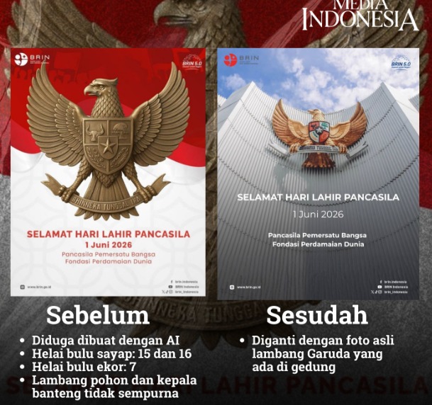 BRIN Goes Viral for Misusing AI-Generated Garuda Emblem; Netizens: 'How Can a Research Agency Be So Careless?'