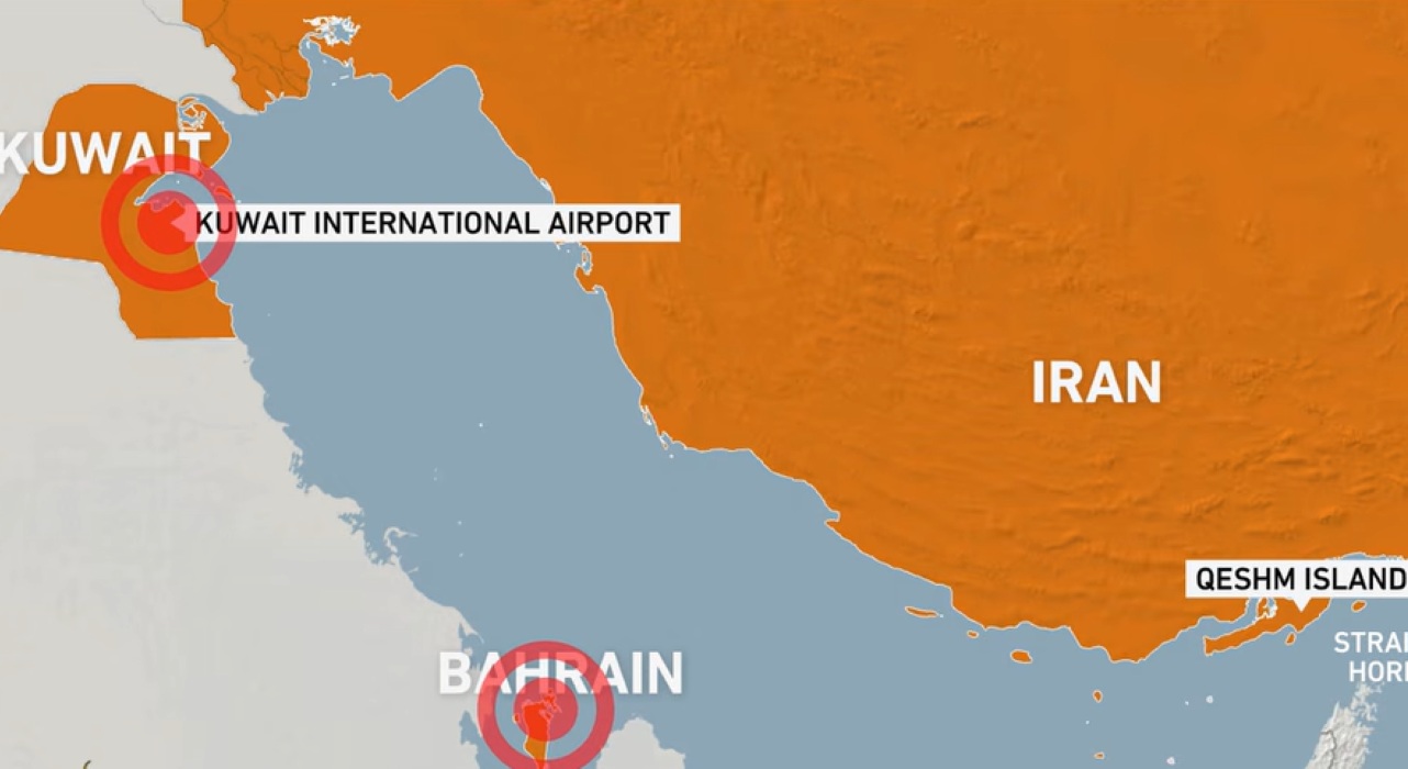 US Attacks Qeshm, Iran Launches Missiles at Bahrain and Kuwait, One Dead