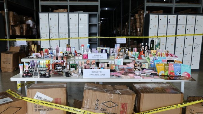 Illegal Cosmetics Worth Rp27 Billion Seized from Secret Warehouse, Including Famous Brands