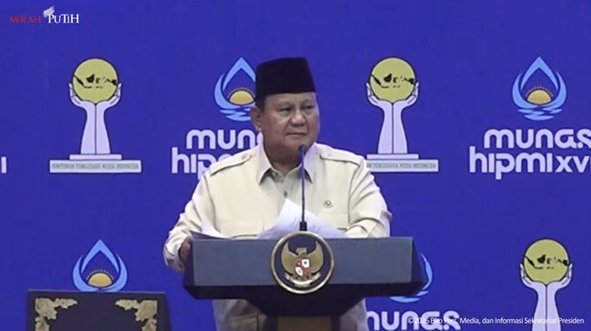 Prabowo Opens HIPMI National Conference, Jokes He Knows the Antics of HIPMI Figures