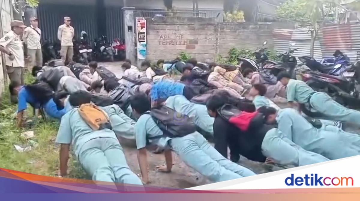 Hundreds of Mataram Students Punished with Push-ups for Skipping School
