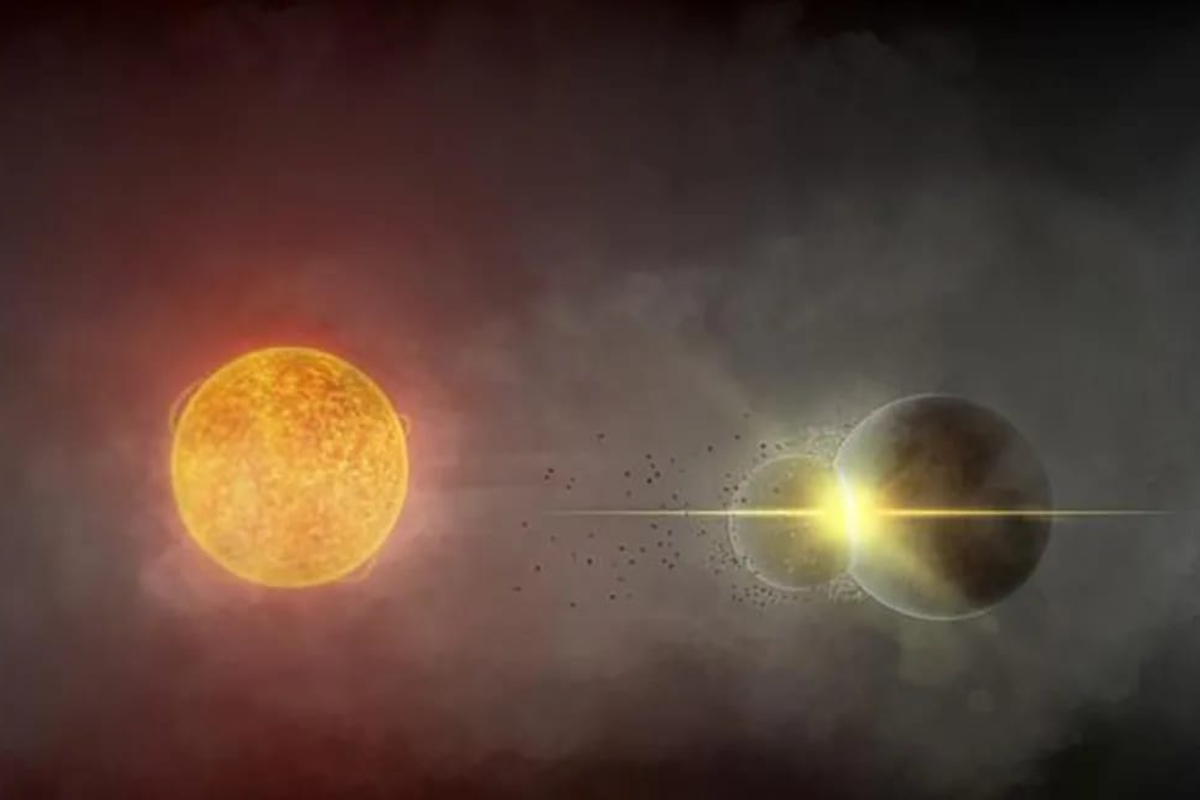 Gaia20ehk Reveals Evidence of Planet Collision Resembling Moon's Origin