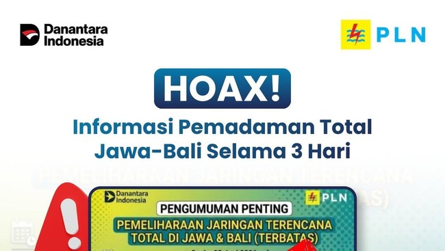 Fact Check: Is It True That Java-Bali Will Have a 3-Day Blackout?