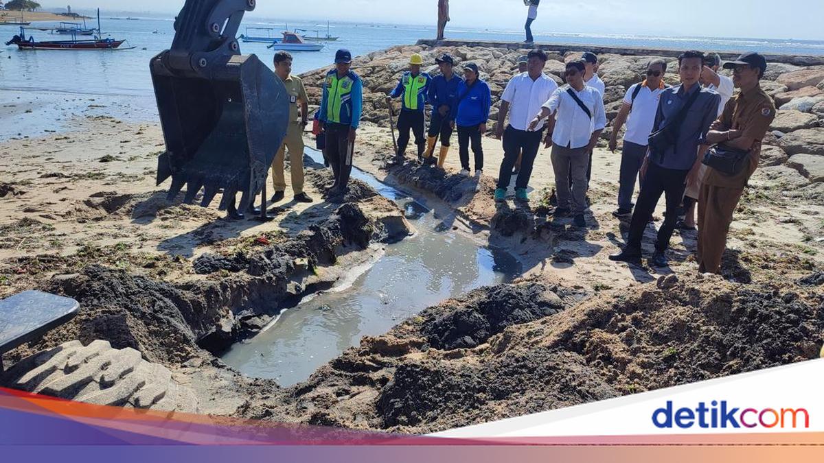 Sanur Beach Polluted by Wastewater, Public Works Agency Intervenes