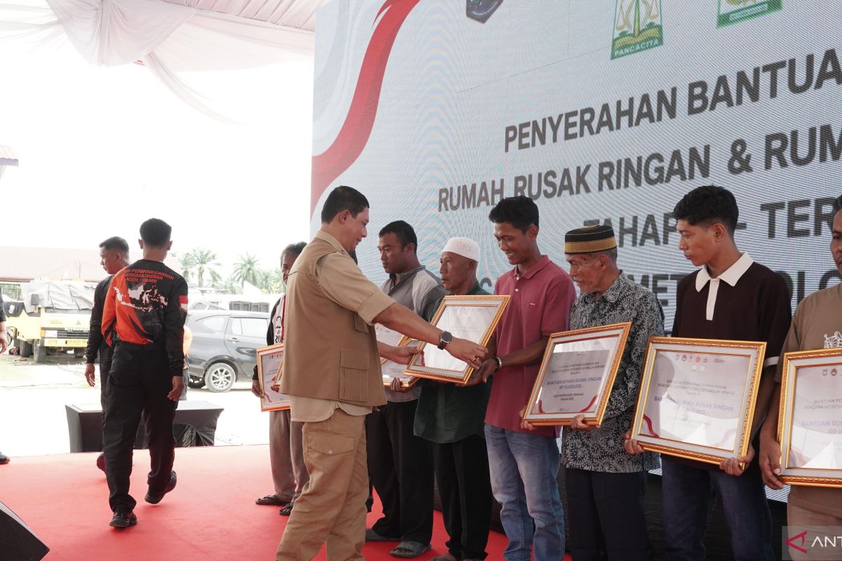 BNPB Disburses Rp93.75 Billion for House Repairs in Aceh Tamiang