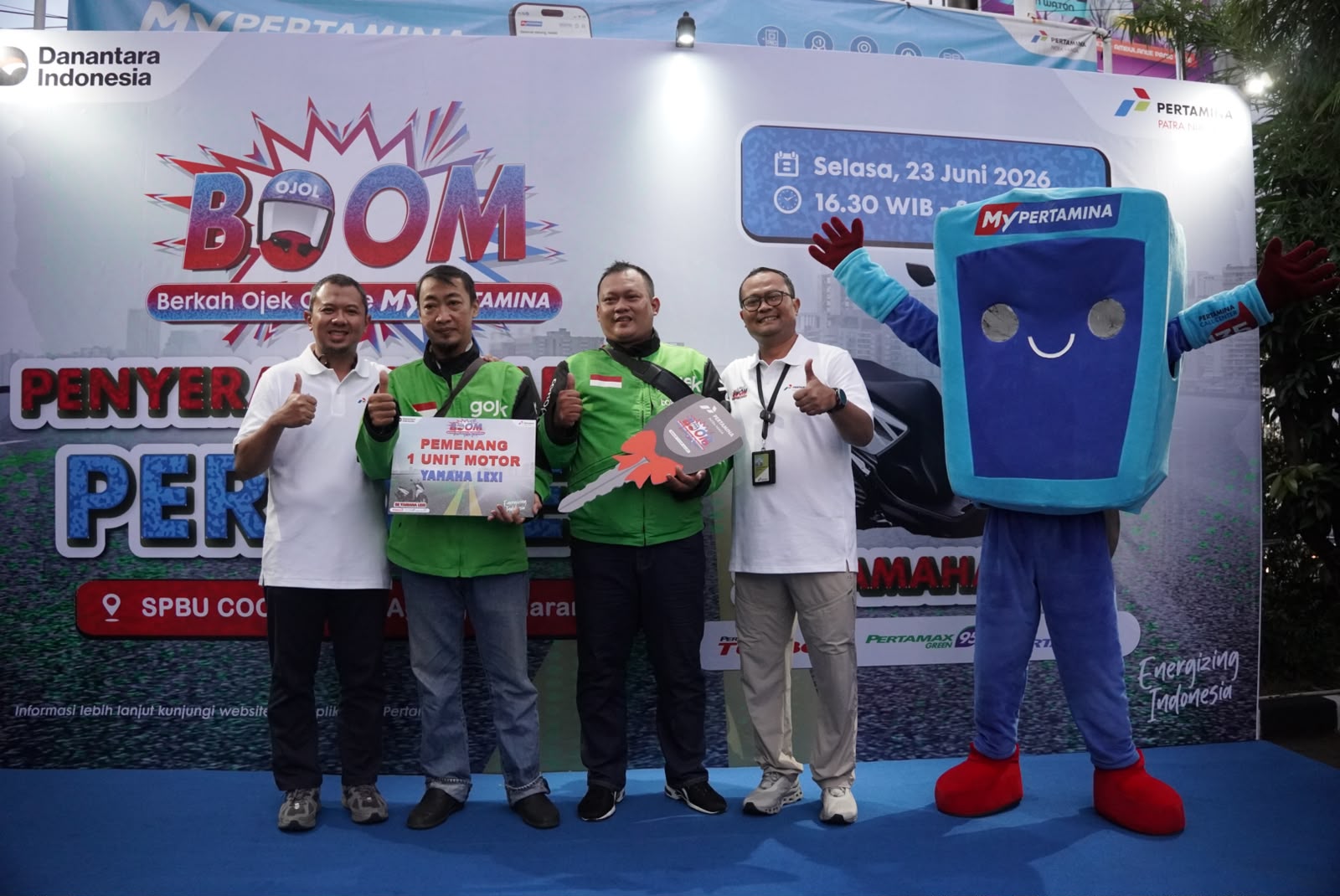 Five Central Java and Yogyakarta Ride-Hailing Drivers Win Yamaha Lexi in MyPertamina Loyalty Programme
