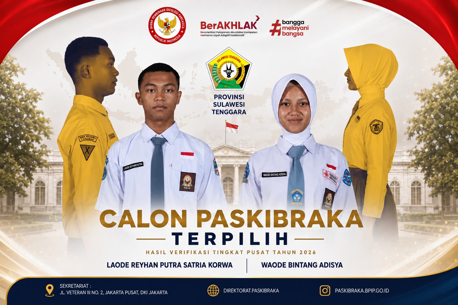 BPIP Selects 76 National Paskibraka Members for 2026, Two Students from Southeast Sulawesi to Represent the Region at the State Palace