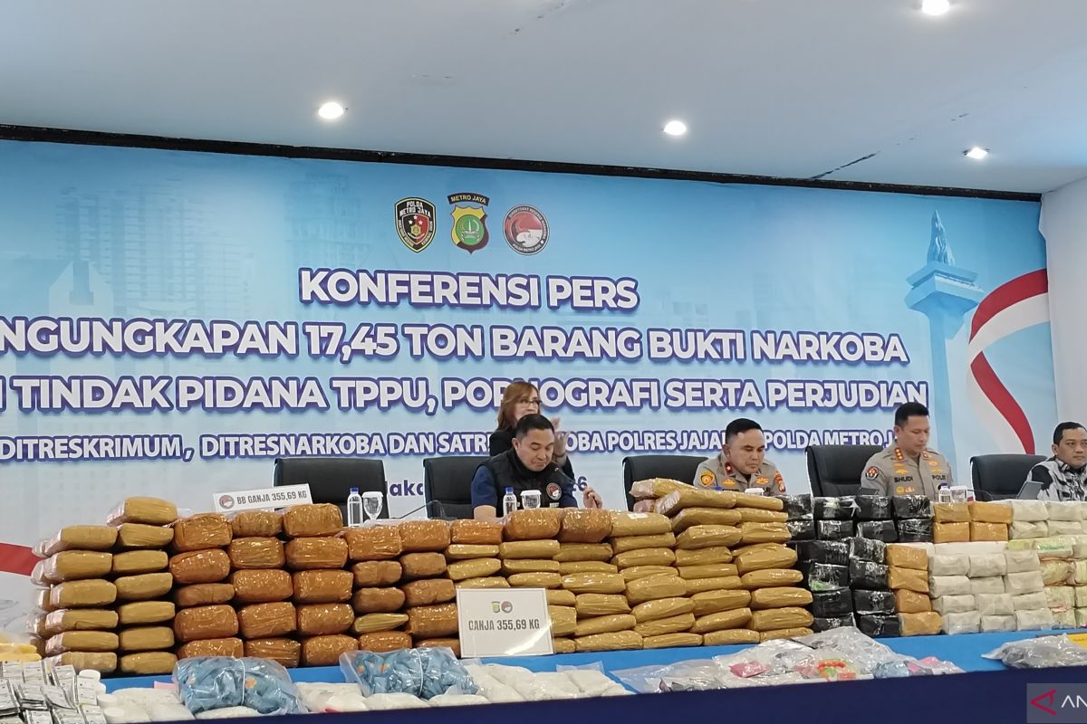 Jakarta Police Seize 17.45 Tonnes of Narcotics in Major Six-Month Operation