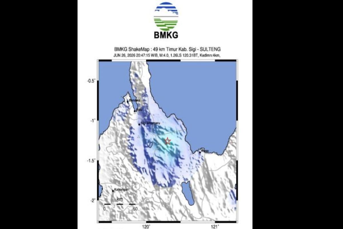 Shallow 4.0-Magnitude Earthquake Again Shakes Sigi, Central Sulawesi