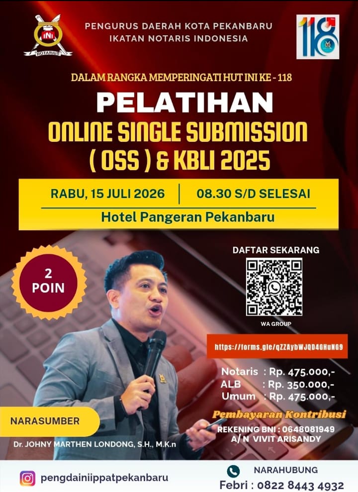 HUT INI ke-118, Pengda INI Pekanbaru Gelar Pelatihan OSS dan KBLI 2025