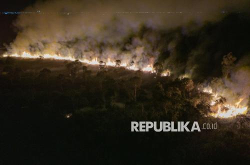 Land Fire Spreads in Ogan Ilir as Strong Winds Hinder Firefighting Efforts