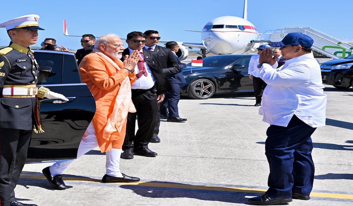Prabowo and PM Modi Survey Prambanan Temple from Super Puma Helicopter