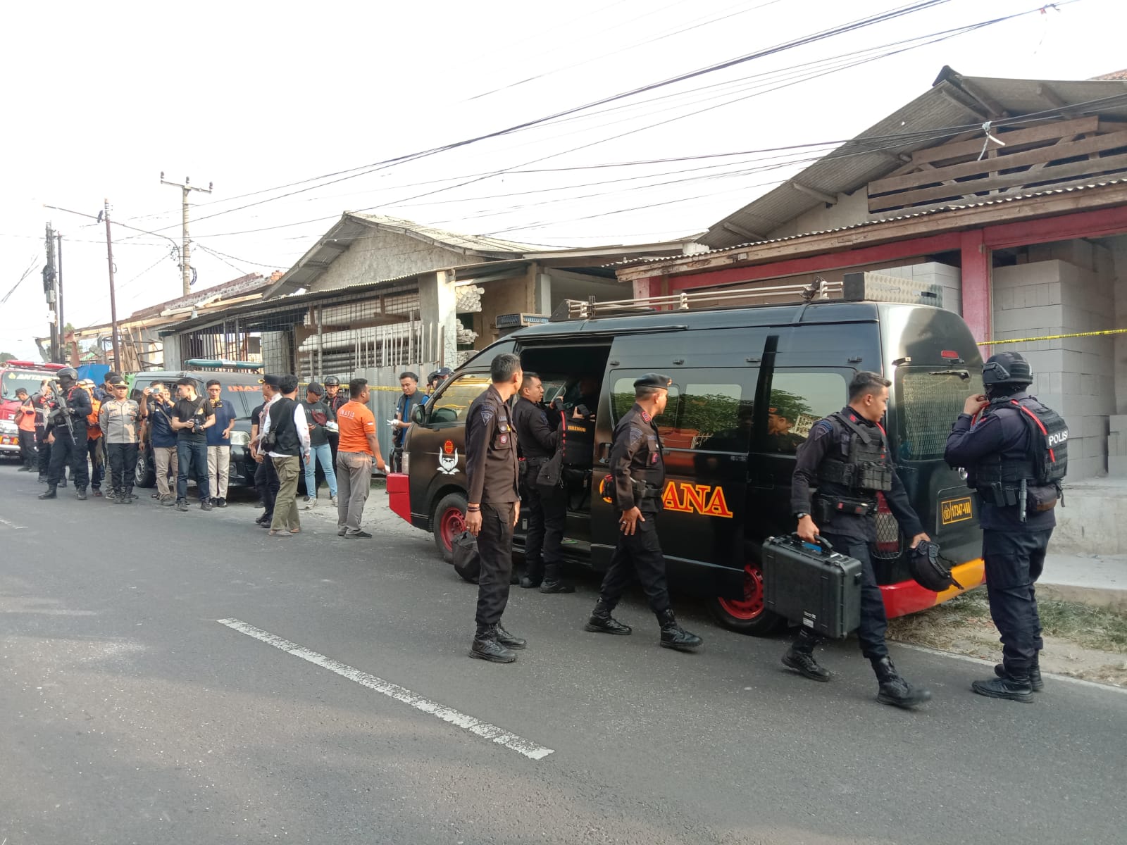 West Java Police Gegana Team Investigates Fatal Explosion at Building Supply Store