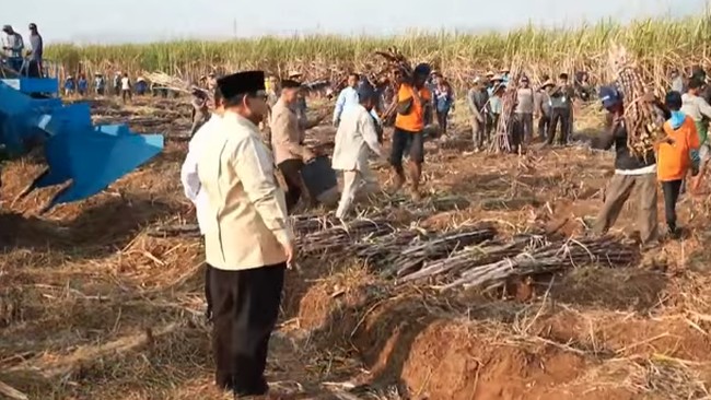 TNI Commander Reports Harvest Results of Sugarcane, Rice, and Soybean Programmes to Prabowo