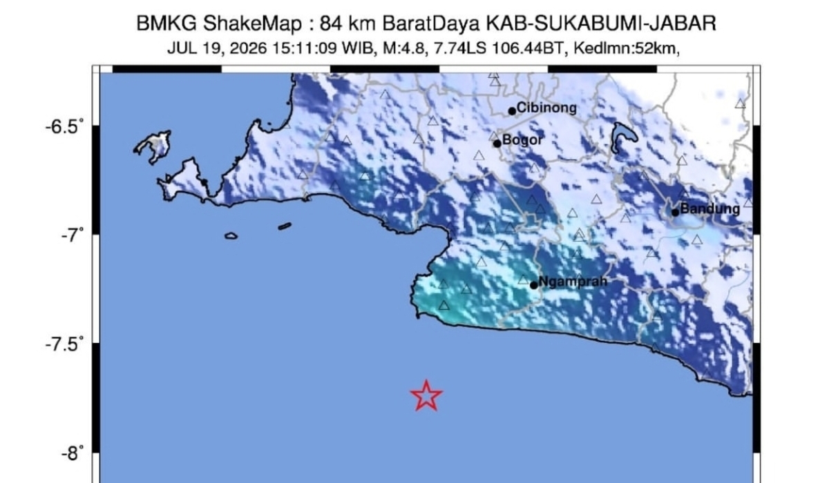 Sukabumi Hit by Magnitude 5.0 Earthquake, No Damage Reported