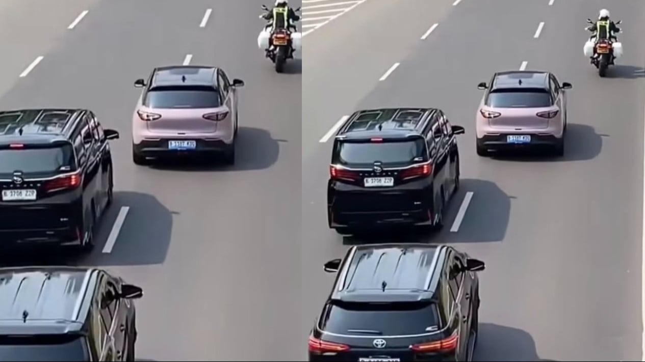 Viral: Pink Electric Car Cuts Off Official Convoy, Sparks Mixed Reactions