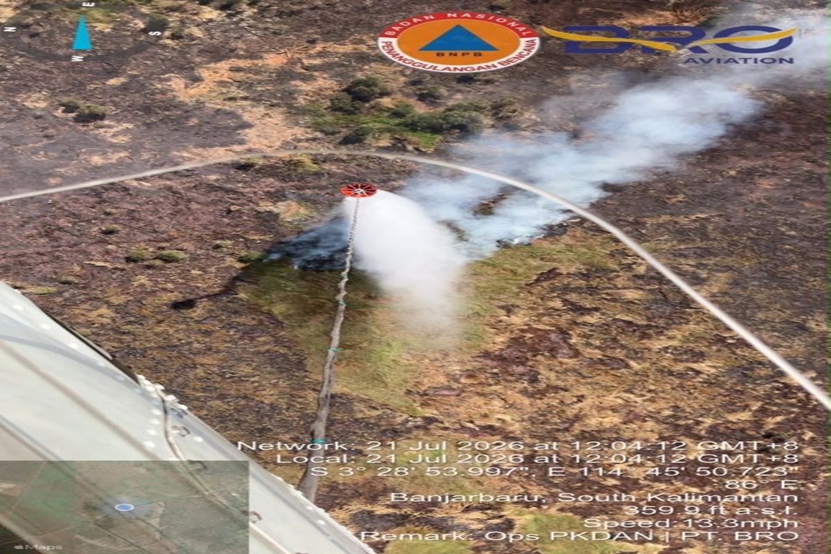 BPBD Kalsel Optimises Water Bombing Helicopters to Tackle Forest and Land Fires