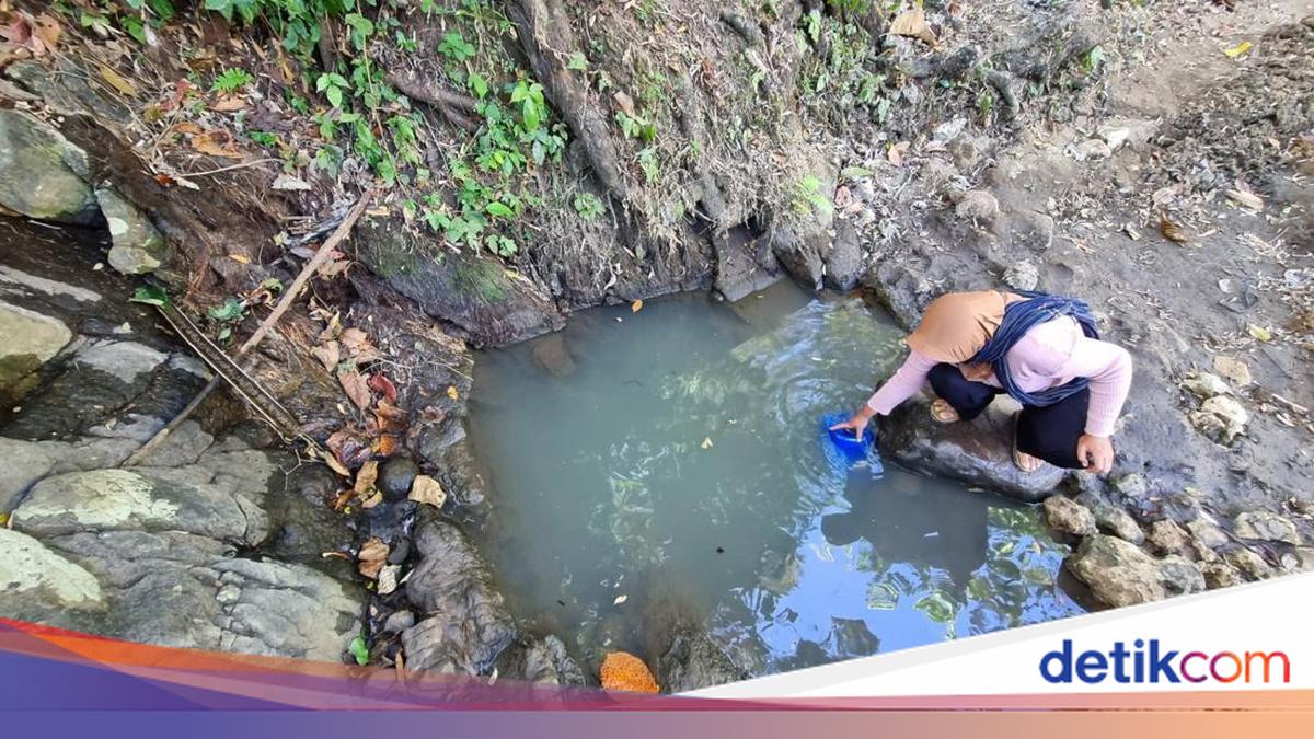 Dry Wells Force Gunungkidul Villagers to Rely on Murky Spring Water for Drinking