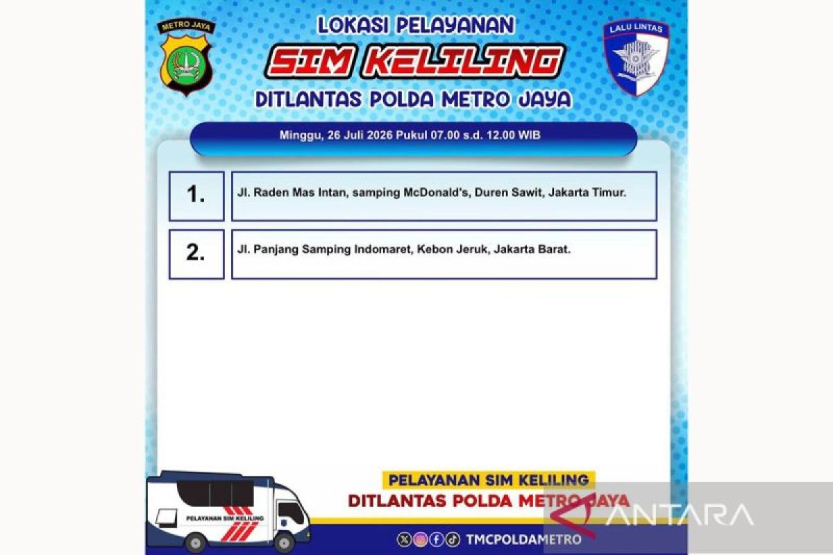 Mobile Driving Licence Service Available at Two Jakarta Locations on Sunday