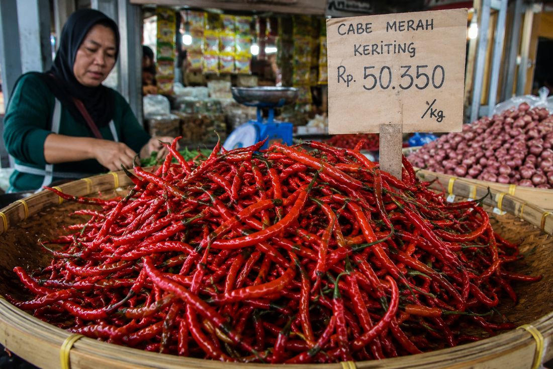 Curly Red Chilli Prices Soar in Batam, Shoppers Cut Back