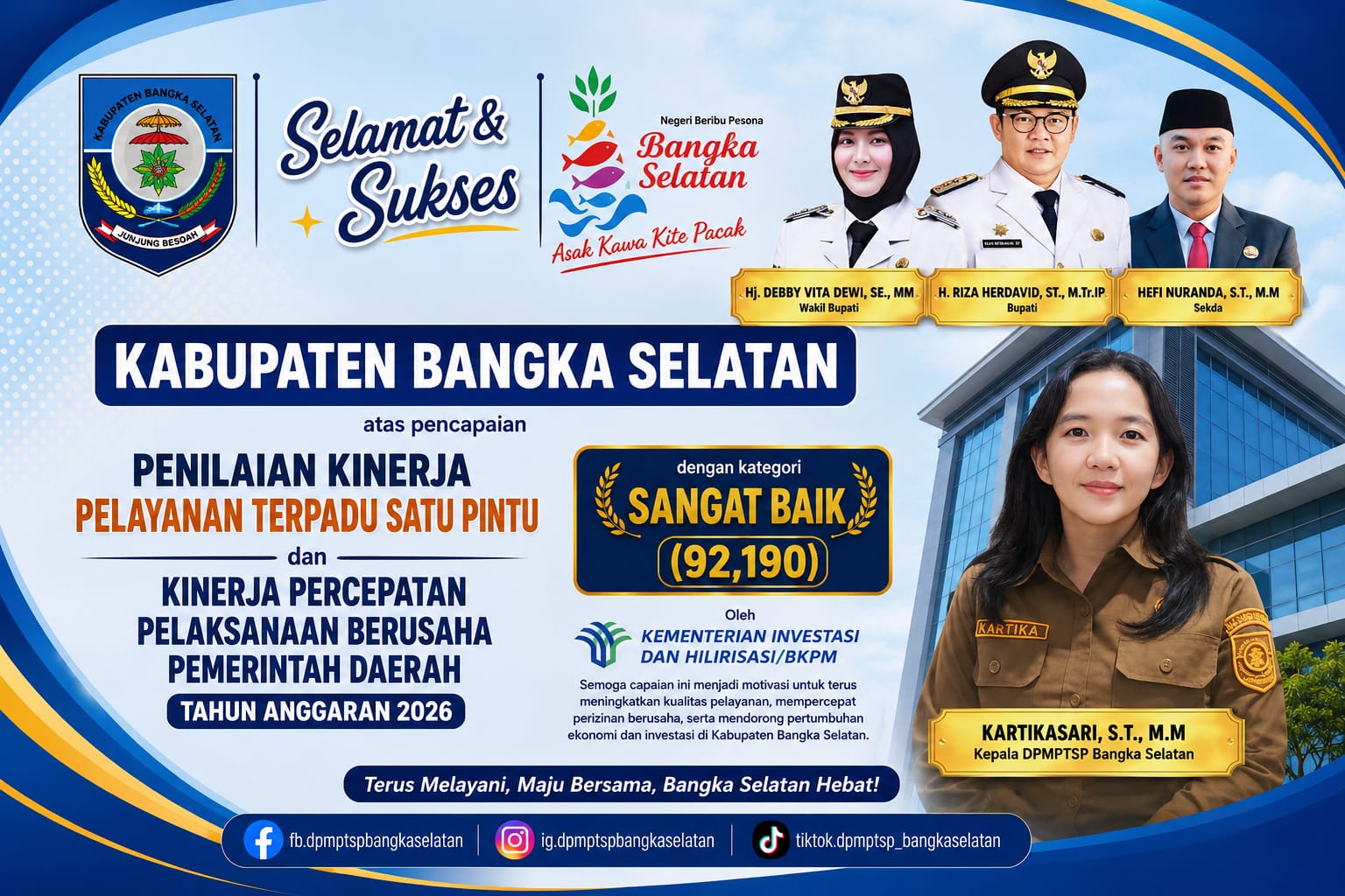 Evidence of Improving Licensing Services: DPMPTSP South Bangka Achieves 'Very Good' Rating