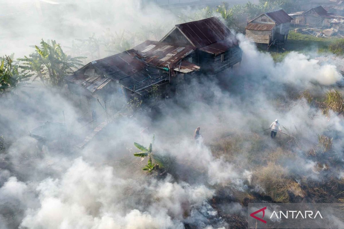 The current condition of land fires in North Indralaya, South Sumatra