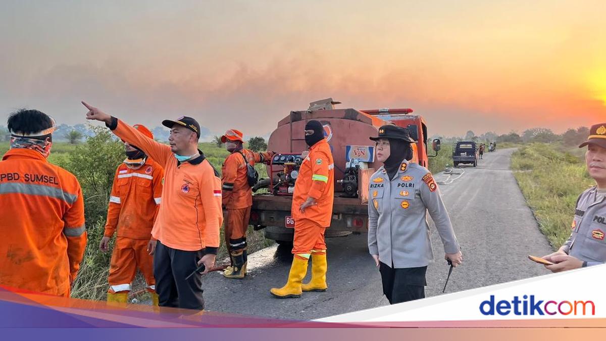Ogan Ilir Police and Joint Task Force Mitigate Forest and Land Fires at Six Locations