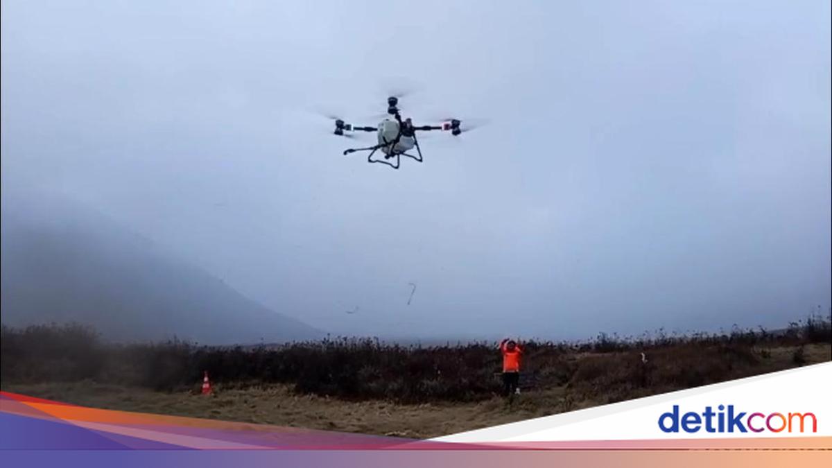 Mount Bromo Fire Not Yet Extinguished, Drone Water Spray and Helicopter Deployed