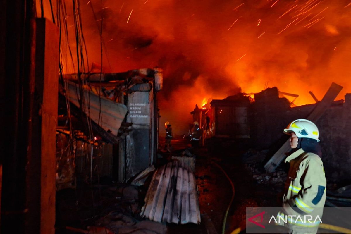 Fire Engulfs Frame Factory in Duren Sawit, East Jakarta