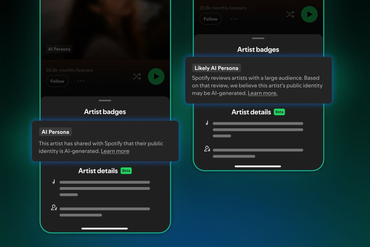 Spotify Introduces 'AI Persona' Label, Excludes AI Creators from Recommendations