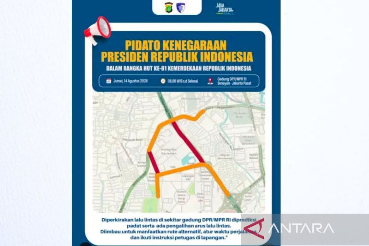 Police Prepare Traffic Diversions for President Prabowo's State Address
