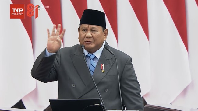 Prabowo Extends Special Thanks to PDIP at DPR Plenary Session