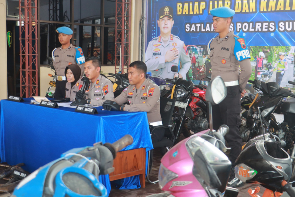 Sukoharjo Police Take Action Against 73 Illegal Exhaust Violations During July-August 2026