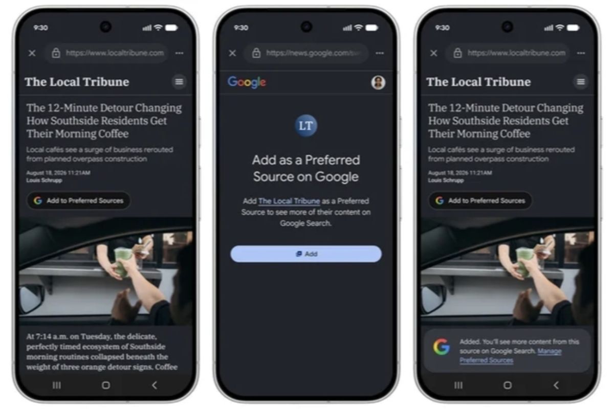 Google users can choose favourite news sources for search results