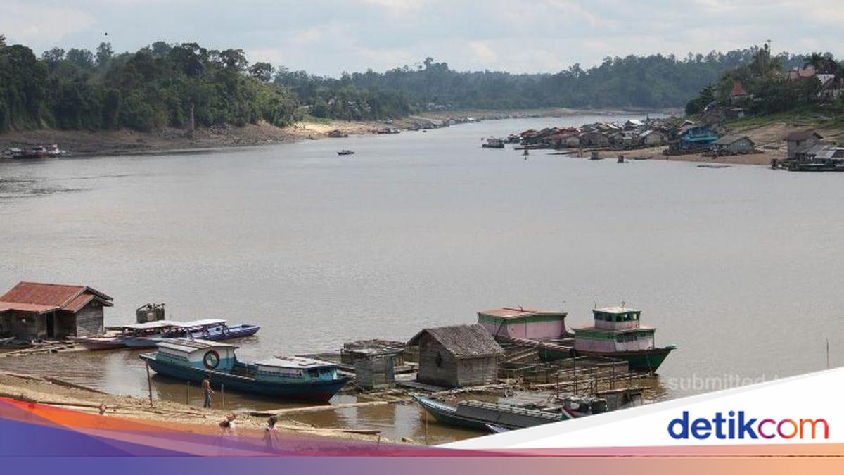 Unusual Sight as Barito River in Kalimantan Dries Up