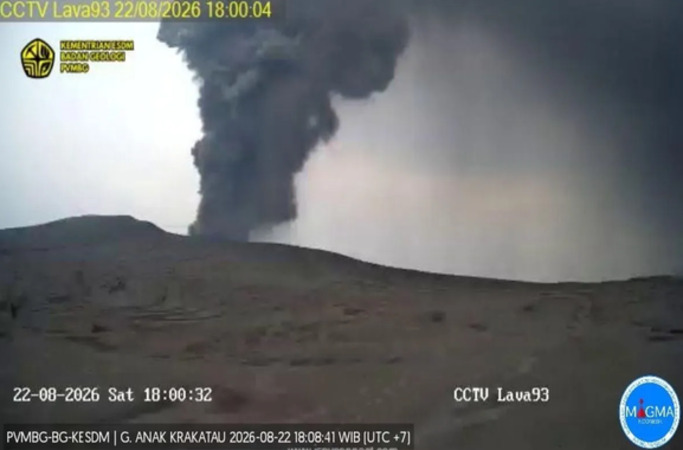 Anak Krakatau Volcano Erupts Nine Times, Alert Level III